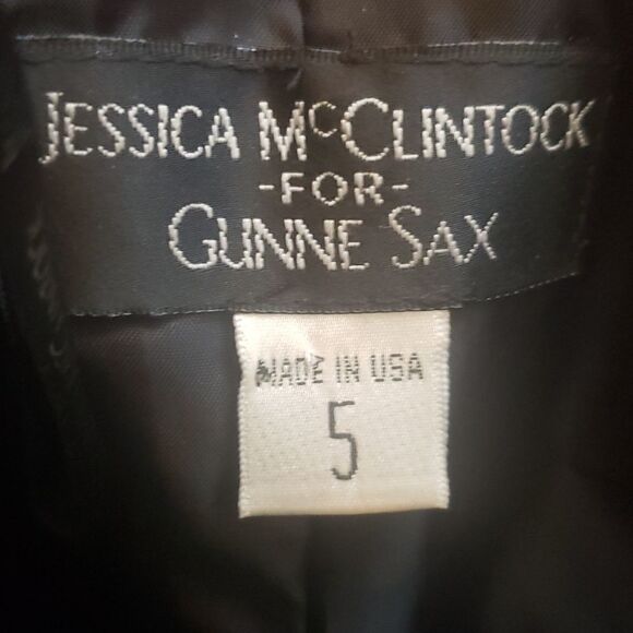 Jessica McClintock Gunne Sax Formal Mini Strapless Embellished Lace Gold Black 5 - Picture 4 of 6